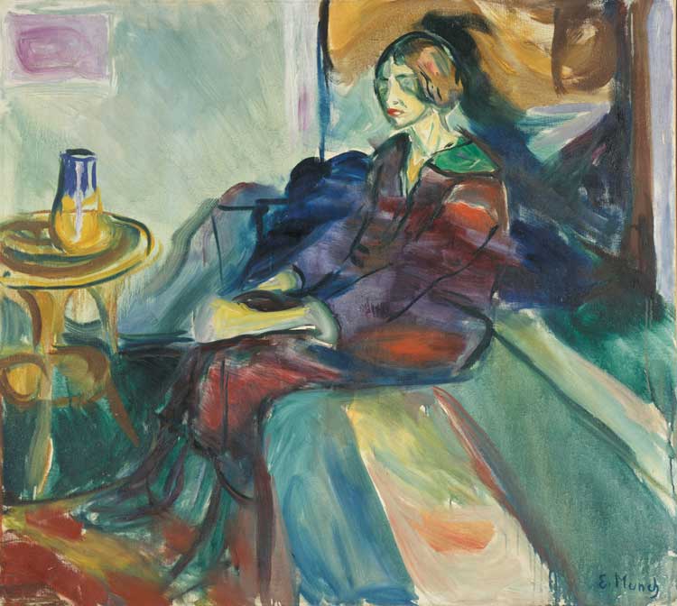 Edvard Munch, Seated Model on the Couch, Birgit Prestøe, 1924. © Munchmuseet. Photo: Munchmuseet / Sidsel de Jong.