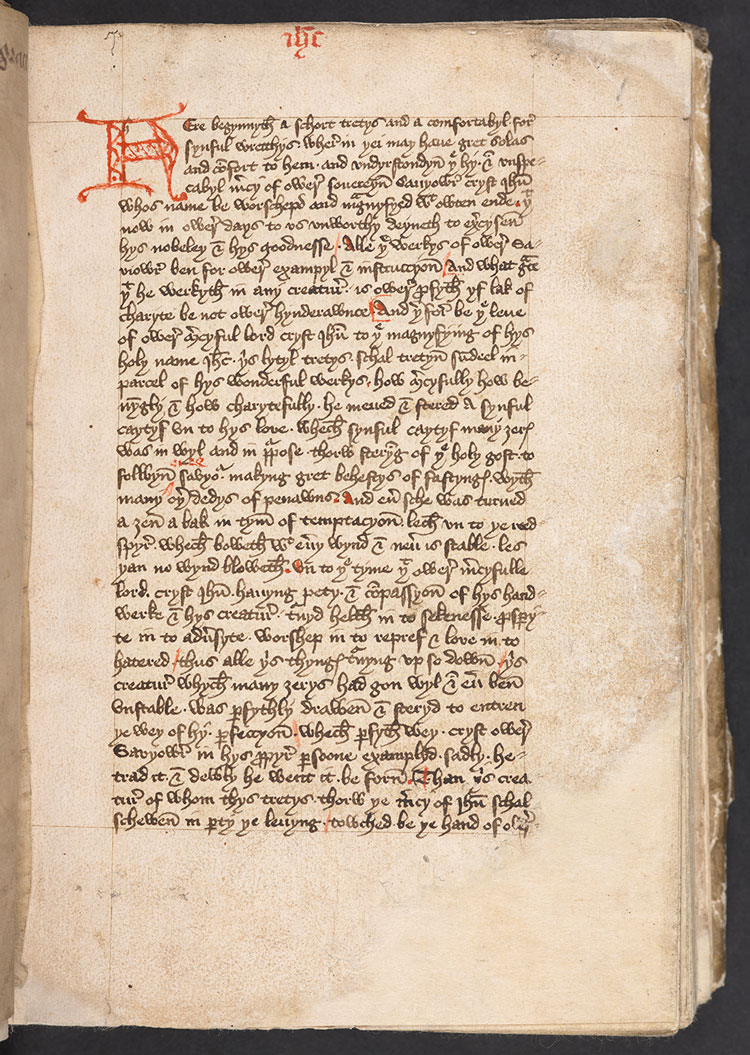 The opening page of the Book of Margery Kempe. © British Library Board.
