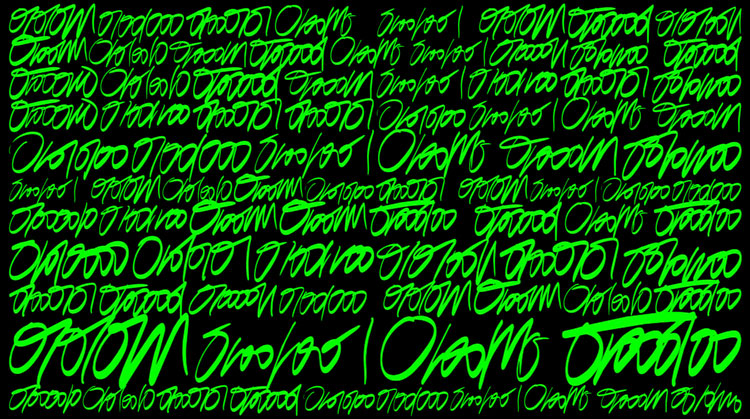 Sasha Stiles, Cursive Binary: Portrait of the Poet (Variation 1), still, 2024.