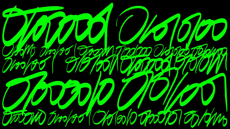 Sasha Stiles, Cursive Binary: Portrait of the Poet (Variation 1), still, 2024.