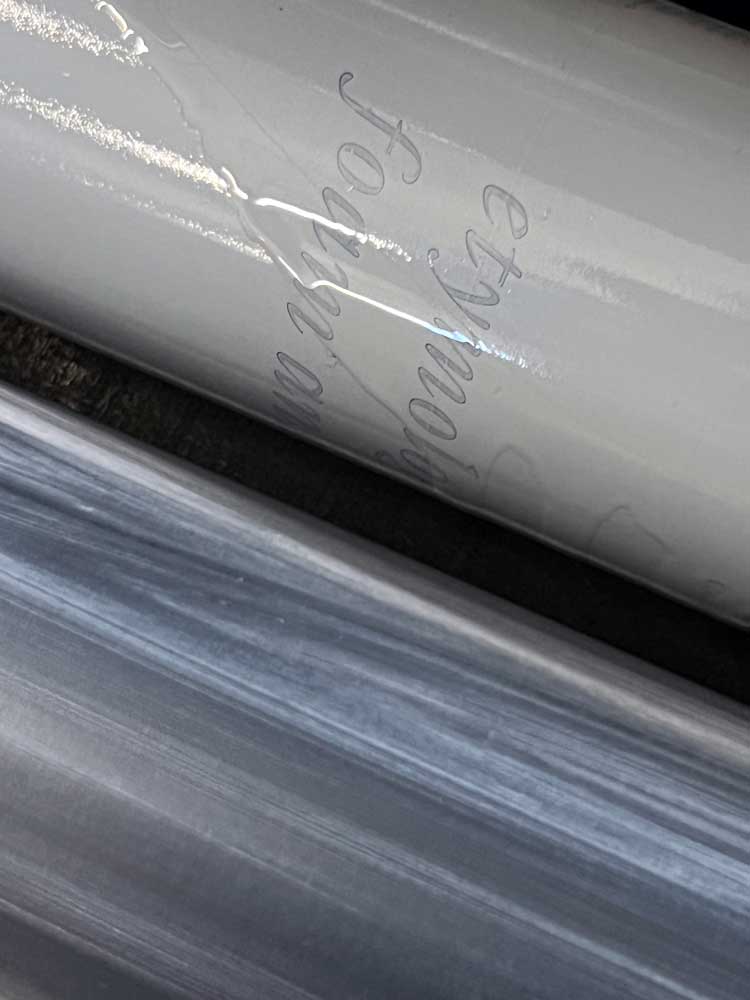 Emma McNally, Etymologies of Foam and Dust. Book cover in process of letterpress printing. Photo: Joe Hales.