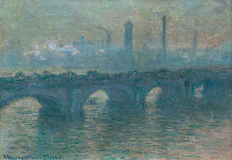 Claude Monet, Waterloo Bridge, Gray Weather, 1900. Oil on canvas. Art Institute of Chicago / Art Resource, NY/ Scala, Florence.