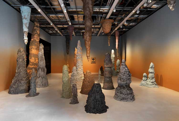 Goshka Macuga: Born from Stone. installation view, London Mithraeum Bloomberg SPACE, © Marcus Leith.