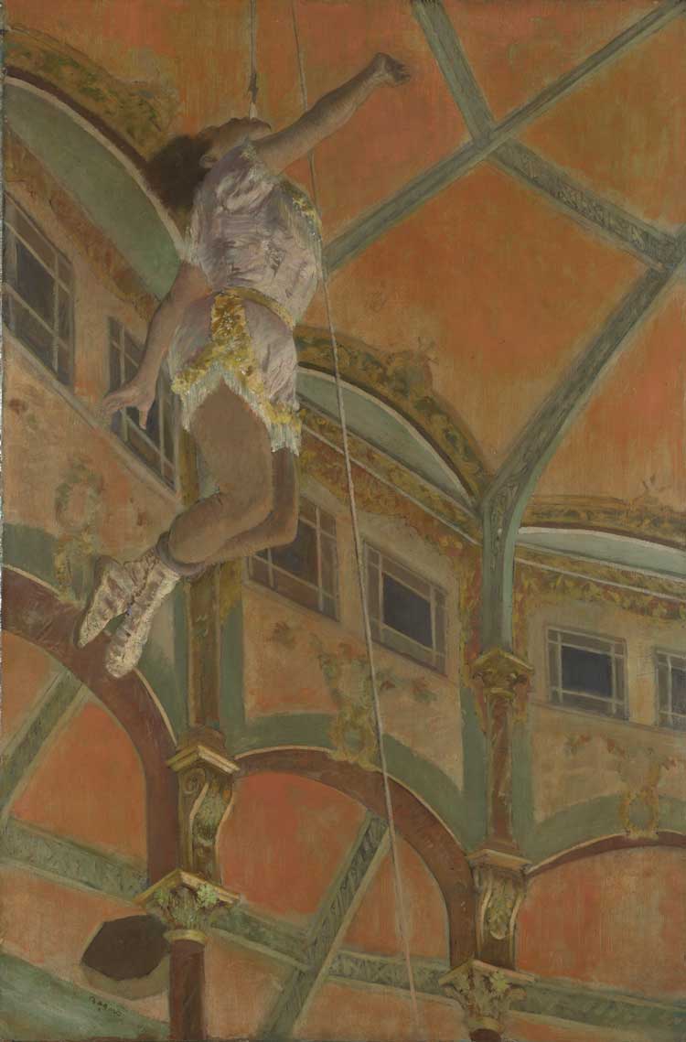 Hilaire-Germain-Edgar Degas. Miss La La at the Cirque Fernando, 1879. Oil on canvas, 117.2 × 77.5 cm. © The National Gallery, London.