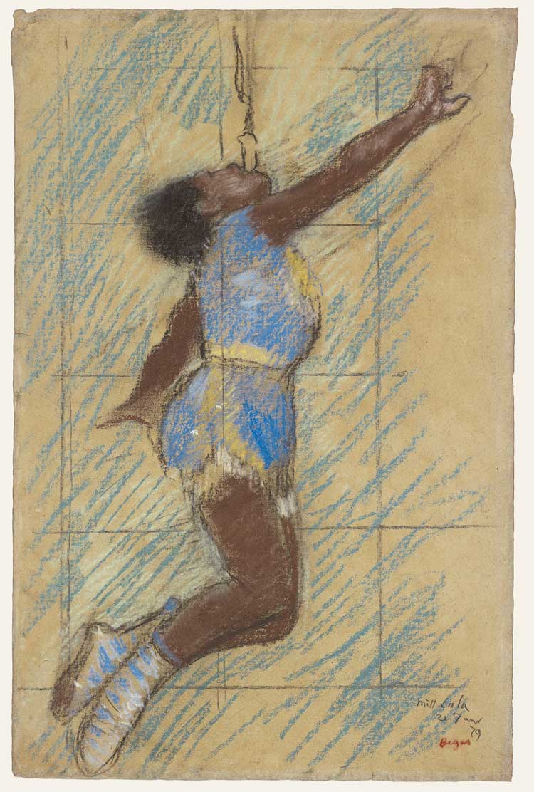 Hilaire-Germain-Edgar Degas. Miss Lala at the Cirque Fernando, 1879. Pastel, 46.4 x 29.8 cm. The J. Paul Getty Museum, Los Angeles, California. Digital image courtesy of the Getty's Open Content Program.