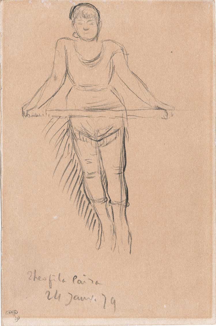 Hilaire-Germain-Edgar Degas. Theofila Paira, 1879. Black pencil on beige paper, 17 x 11.2 cm. Galerie La Nouvelle Athènes, Paris. © Photo courtesy of the owner.