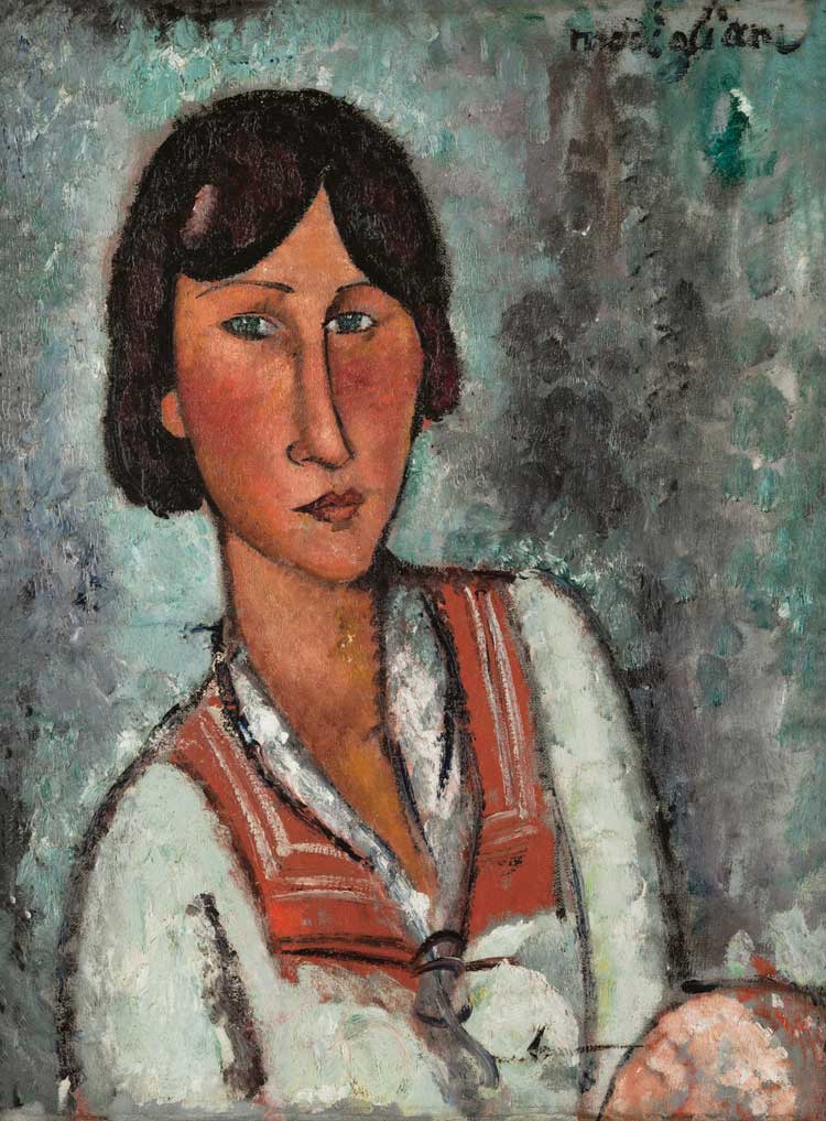Amedeo Modigliani, Portrait of a Woman, 1918. Oil on canvas, 61 x 46 cm. Denver Art Museum Collection, The Charles Francis Hendrie Memorial Collection. © Denver Art Museum.