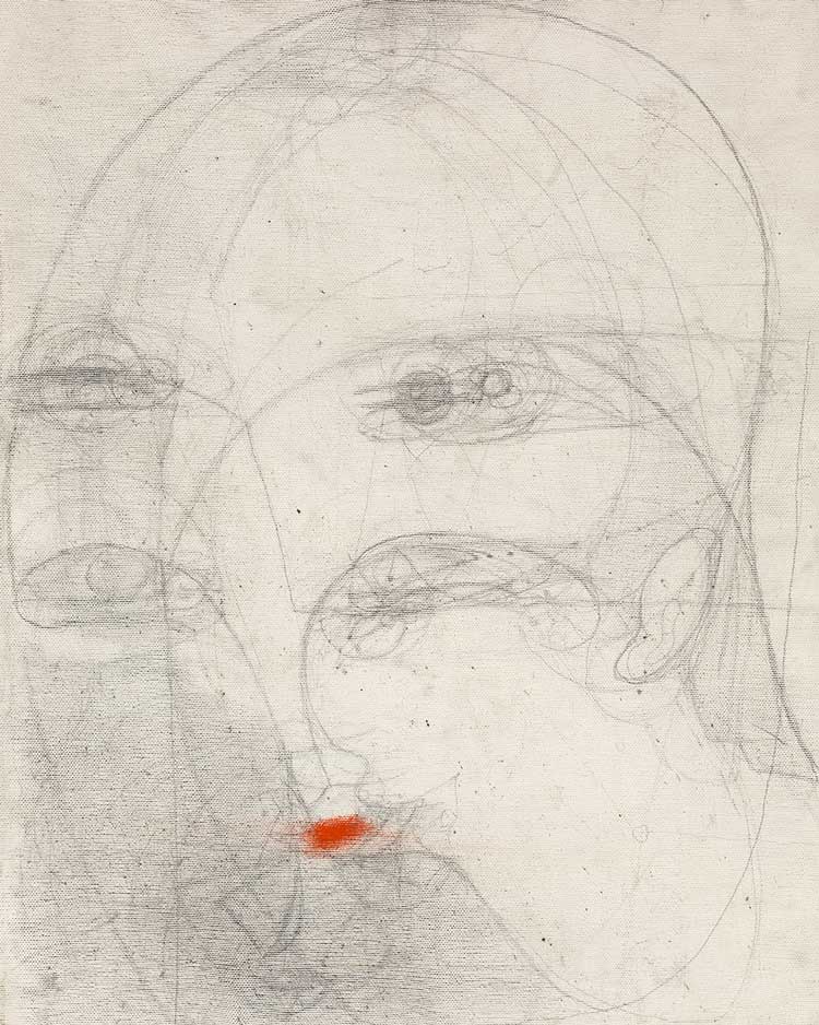 Marisa Merz, Untitled, undated. Mixed media on canvas, 50 x 40 x 2 cm. Collection Merz. © Adagp, Paris, 2024. Photo: Renato Ghiazza.