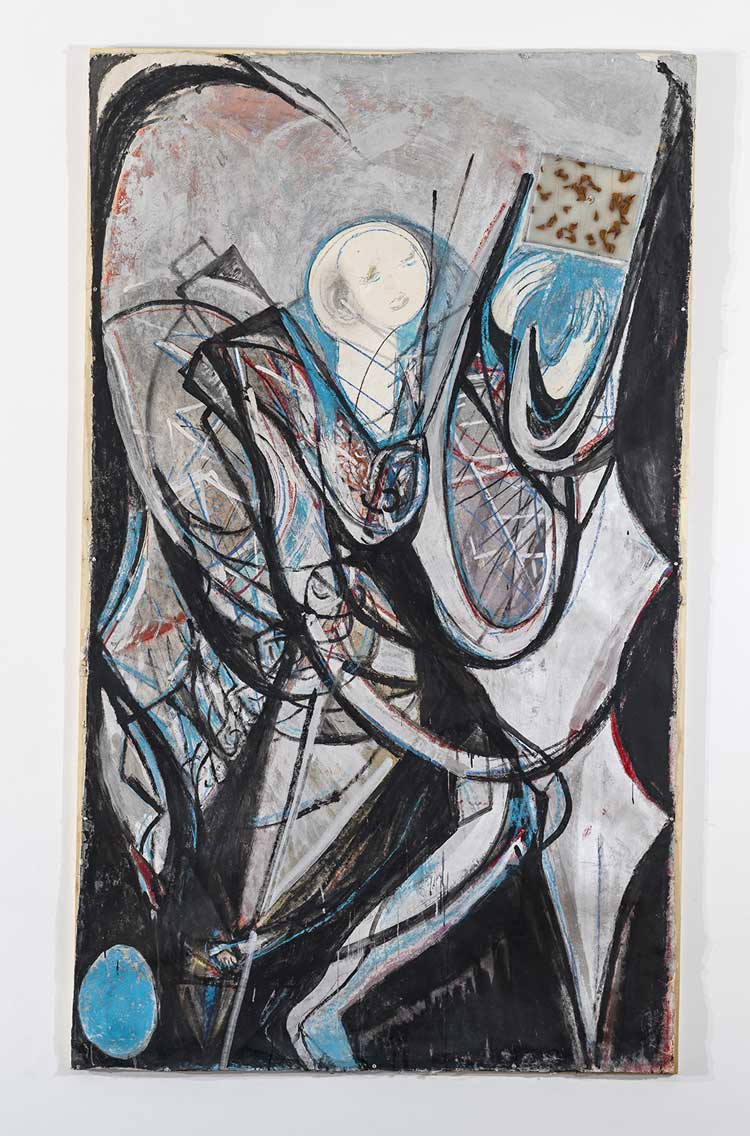 Marisa Merz, Untitled, 2010. Mixed media on paper, paraffin, petals, copper wire, 250 x 150 x 2 cm. Private collection. Courtesy Bernier Eliades Gallery, Athènes © Adagp, Paris, 2024. Photo: Boris Kirpotin.