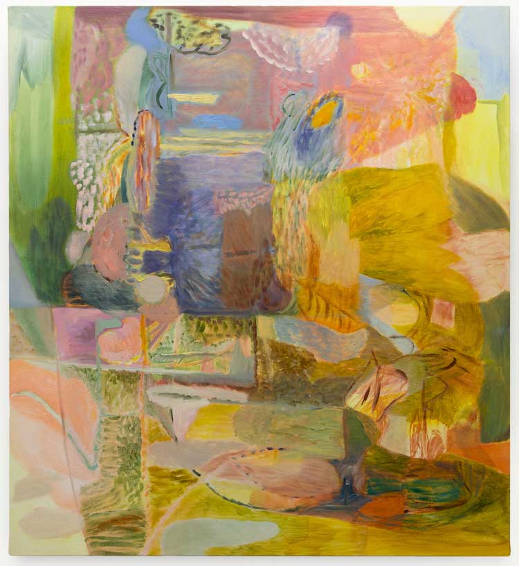 Amy Winstanley, Slim Glimpses, 2023. Oil on canvas, 103 x 93 cm.