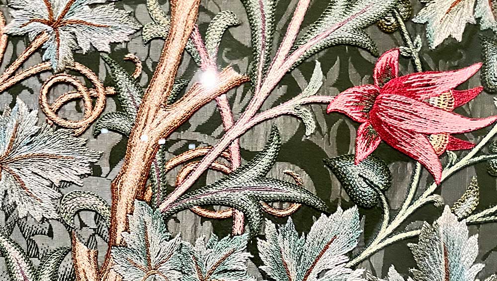 May Morris: Art & Advocacy, installation view, Russell-Cotes Art Gallery & Museum, Bournemouth,
5 April – 5 October 2025. Photo: Eliza Naden.