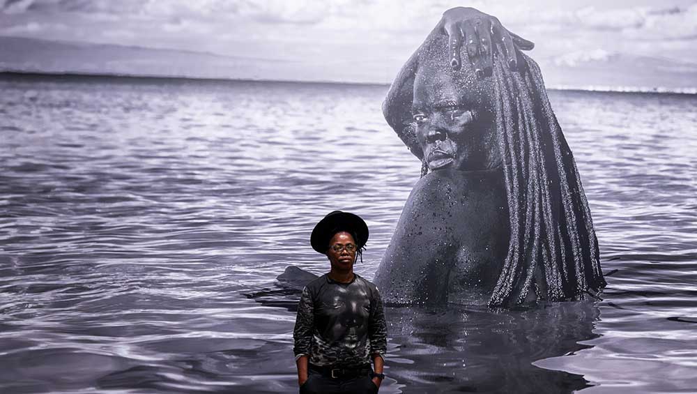 Zanele Muholi photographed at Tate Modern, 2024. Photo (c) Tate (Larina Fernandes).