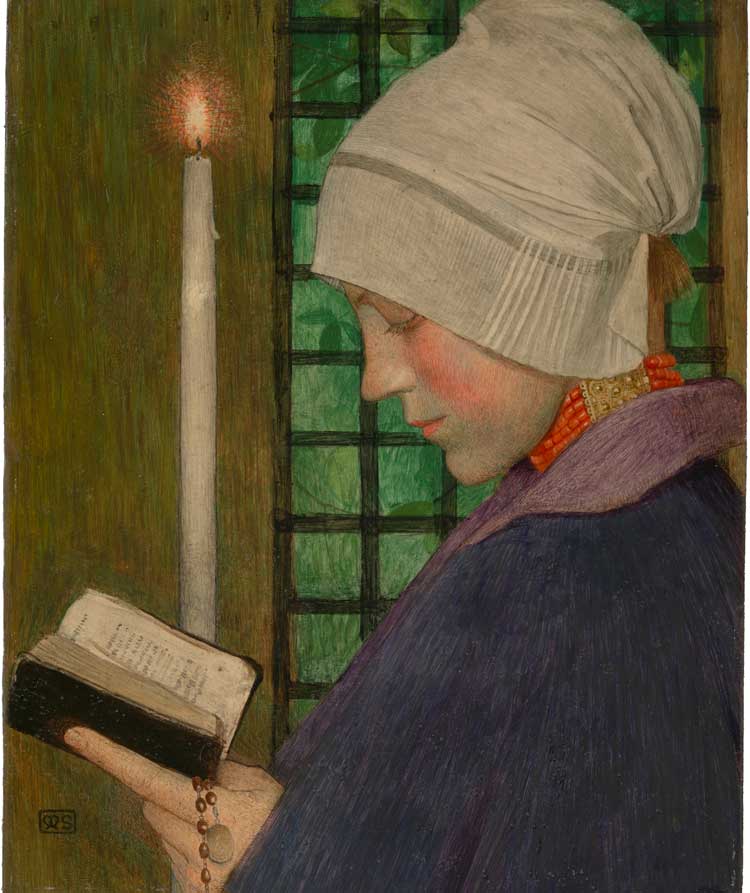 Marianne Stokes, Candlemas Day, c1901. Tempera on wood. Tate.