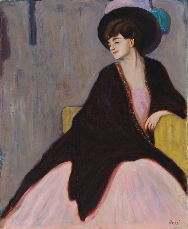 Erma Bossi, Portrait of Marianne Werefkin, c1910. Oil on cardboard, 71.6 x 58 cm. Gabriele Munter- und Johannes Eichner-Stiftung, Munich. © The Estate of Erma Bossi.