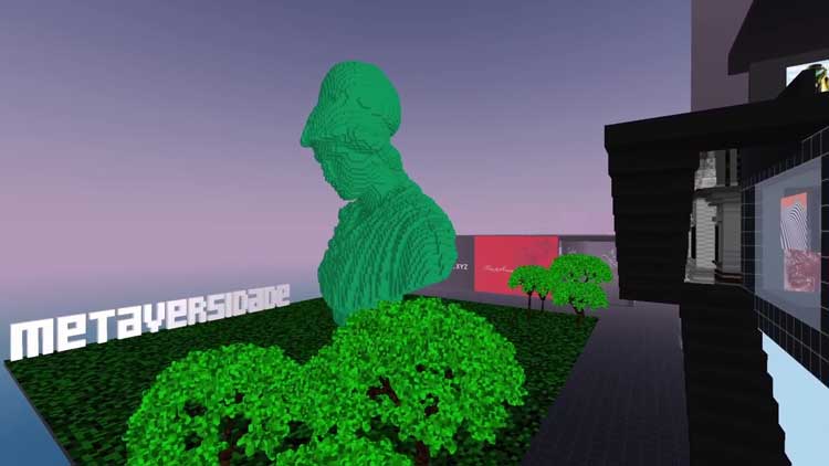 The entrance to the exhibition Metaversidade inside the museu.xyz
