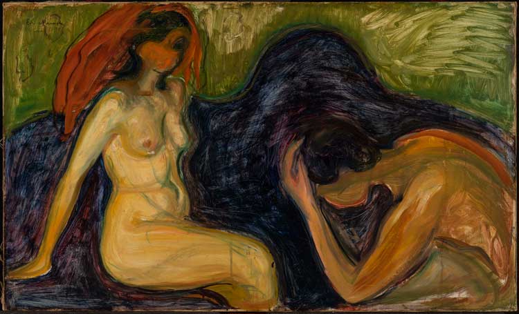 Edvard Munch. Man and Woman, 1898. Oil on canvas, 60.8 x 100.5 cm. KODE Bergen Art Museum, The Rasmus Meyer Collection.