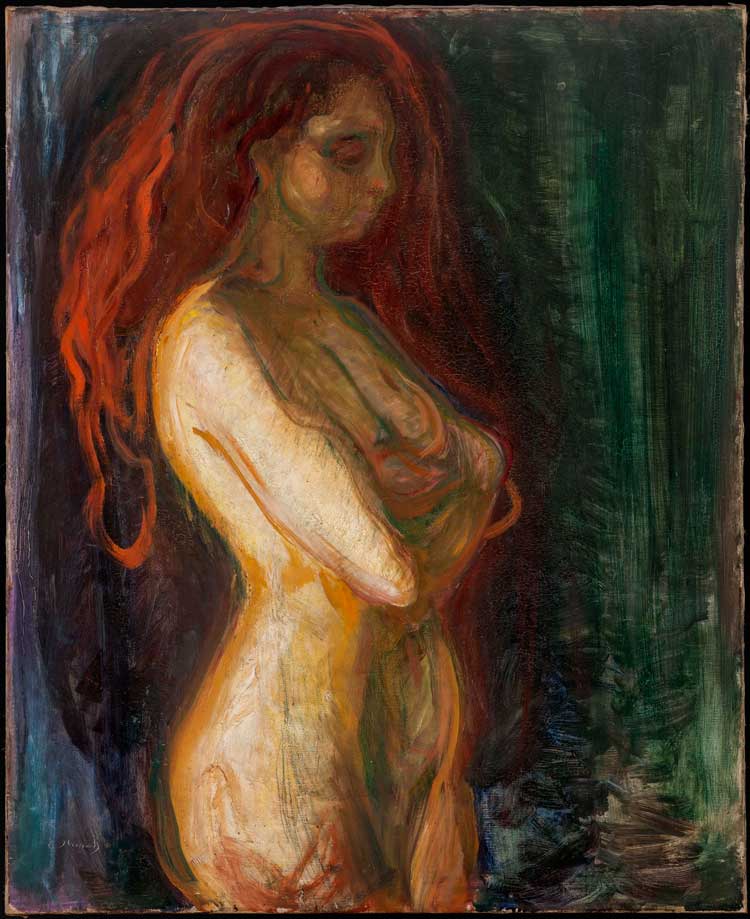 Edvard Munch. Nude in Profile towards the Right, 1894. Oil on canvas, 93 x 77 cm. KODE Bergen Art Museum, The Rasmus Meyer Collection.