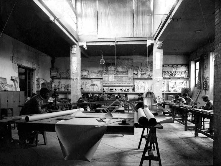 Businesses that formerly occupied the Cantieri Culturali alla Zisa area in Palermo, Sicily, courtesy Archivio Ducrot, Collezioni Scientifiche, Dipartimento di Architettura, Università degli Studi di Palermo.