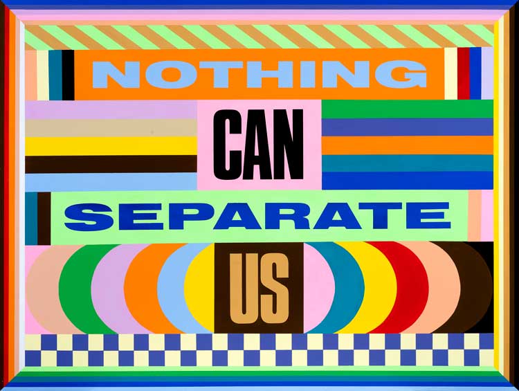 Lakwena Maciver, Nothing Can Separate Us, 2020. Acrylic on wood panel, 91x 121 cm. © The Artist. Photo courtesy Vigo Gallery.