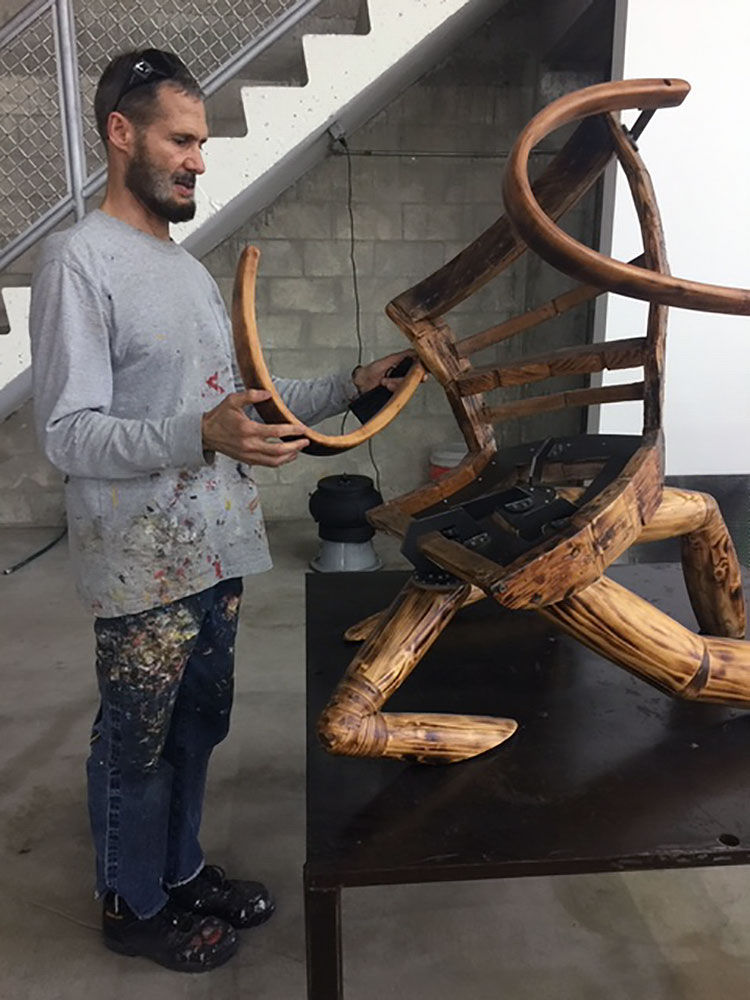 Hubert Bush with Biedermeier chair. Photo: Jill Spalding.