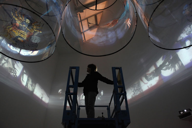 Nalini Malani, dOCUMENTA(13), Kassel. Photo: Payal Kapadia. © Nalini Malani.