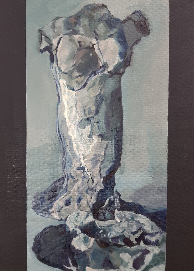 Kate Mieczkowska, Experimental Woman, 2020. Oil on canvas, 30 x 40 cm. © the artist.
