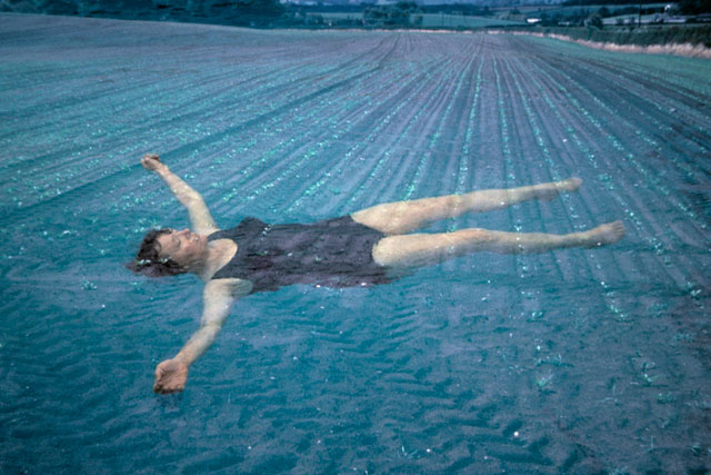 Jo Spence. The Final Project ['End Picture' Floating].  Copyright The Jo Spence Memorial Archive, Ryerson University. Courtesy Estate Jo Spence, Richard Saltoun Gallery.