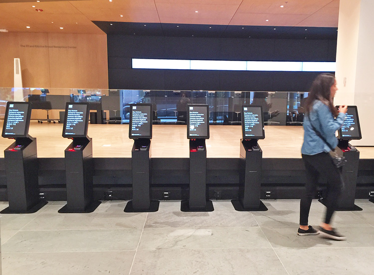 Ticket machines at the entrance of MoMA, New York, 2019. Photo: Jill Spalding.