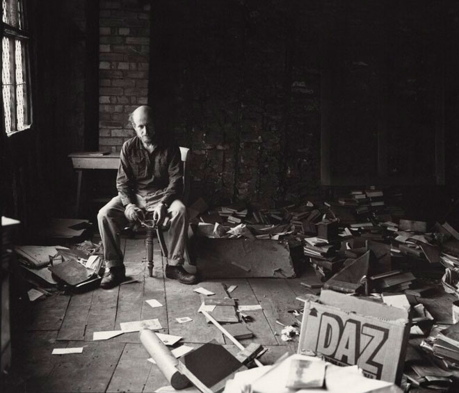 Gustav Metzger practicing for a public demonstration of Auto-destructive art, possibly by John Cox, for Ida Kar, 1960. © National Portrait Gallery, London.