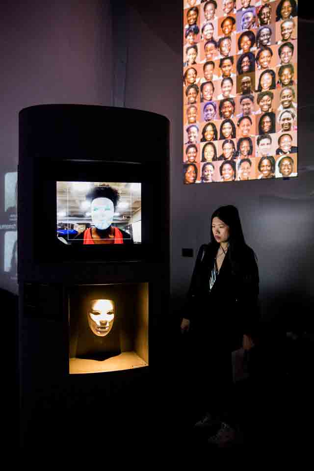 AI, Ain’t I A Woman © Joy Buolamwini/ The Algorithmic Justice. Photo: Tristan Fewings/Getty Images. AI: More than Human, Barbican Centre, 16 May – 26 August 2019.