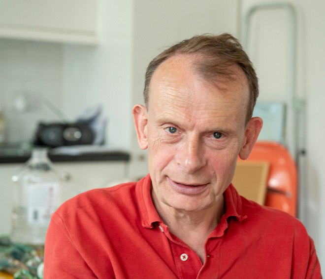 Andrew Marr talking to Studio International in his London studio, 2019. Photo: Nick Howard.