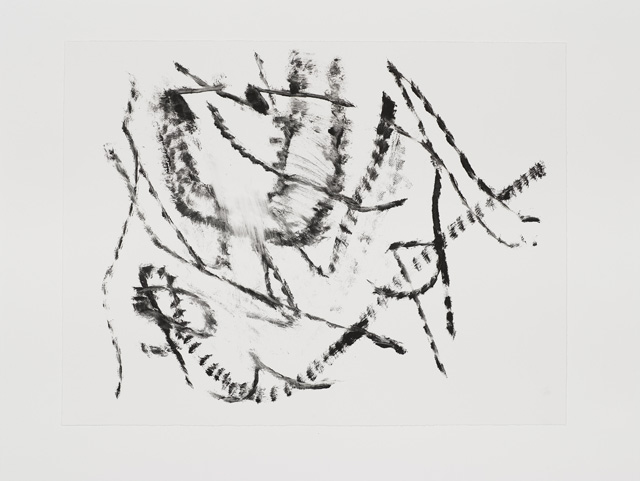 Julie Mehretu. Untitled, 2018. Oil based ink and acrylic on paper, 55.9 x 73.6 cm. © Julie Mehretu. Photo © White Cube (Ollie Hammock).