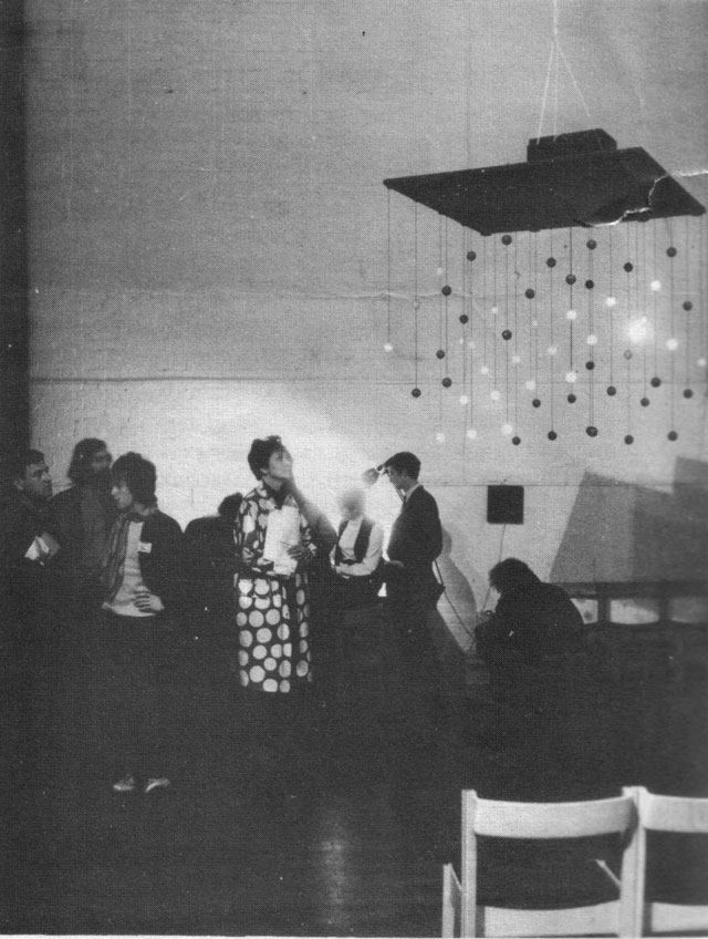 Event One, 1969. Installation view. Photograph: Peter Hunot, Courtesy of the Computer Arts Society.