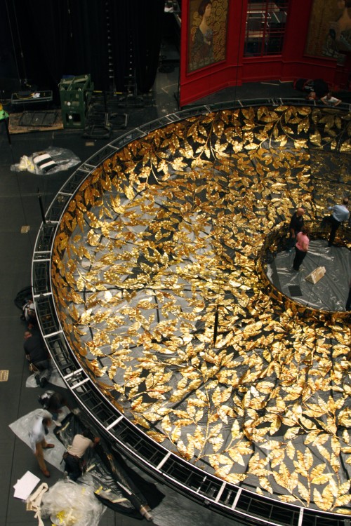 The Metropolitan Opera. Technical rehearsal on the Met Opera stage for 2013 new production of Strauss' "Die Fledermaus," designed by Robert Jones. Photograph: Meghan Duffy/Metropolitan Opera.