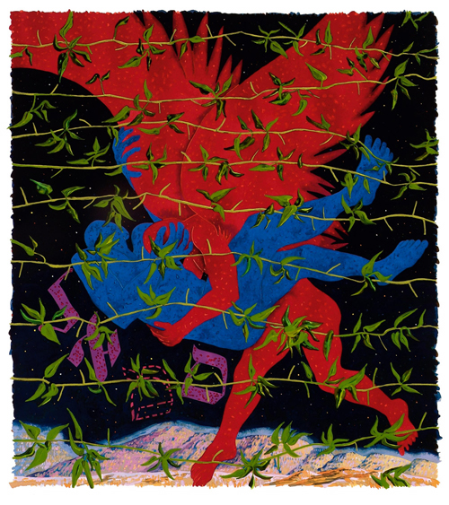 Victor Majzner. Vayishlach, 2008. Watercolour, 65 cm x 90 cm. Copyright: © Victor Majzner 2008.