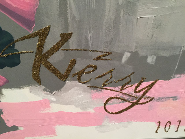 Kerry James Marshall. Untitled (Vignette), 2012. Detail of signature. Collection of Martin Nesbitt and Dr. Anita Blanchard.
