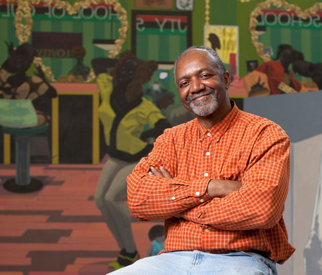 Kerry James Marshall. A Portrait of the Artist as a Shadow of His Former Self, 1980. Egg tempera on paper, 8 × 6 1/2 in (20.3 × 16.5 cm). Steven and Deborah Lebowitz.