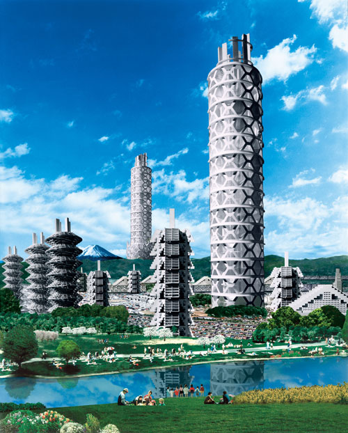 Kikutake Kiyonori. Eco Polis, c.1990/2011. Collage. Courtesy: Kikutake Kiyonori. Digital retouch: Hagiwara Kei.