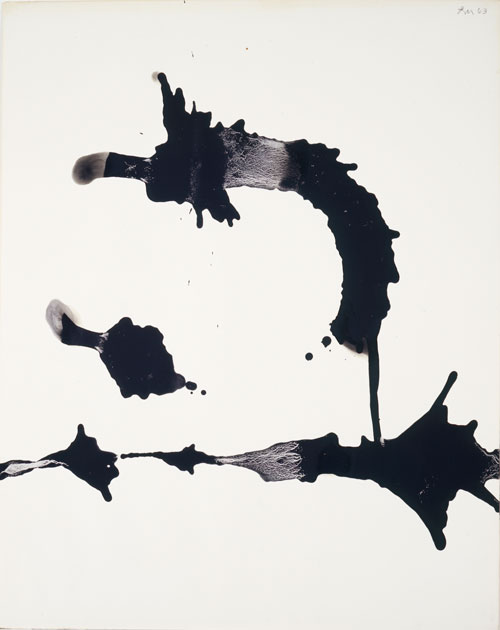 Robert Motherwell. Placed Elements No. 3, 1963. Ink on paper, 72.7 x 57.2 cm (28 5/8 x 22½ in). © Dedalus Foundation, Inc. / Licensed by VAGA, New York, NY.