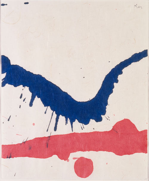 Robert Motherwell. From the Lyric Suite, 1965. Red and blue ink on rice paper, 27.9 x 22.9 cm (11 x 9 in). © Dedalus Foundation, Inc. / Licensed by VAGA, New York, NY.