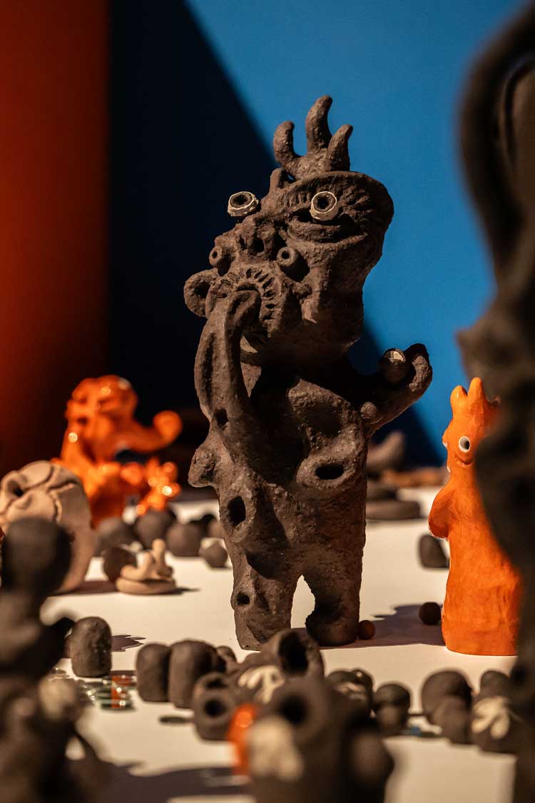Mai Nguyễn-Long, Vomit Girl: Grounding, 2025, The Children are Now, exhibition view, Talbot Rice Gallery, the University of Edinburgh. Photo: Sally Jubb.