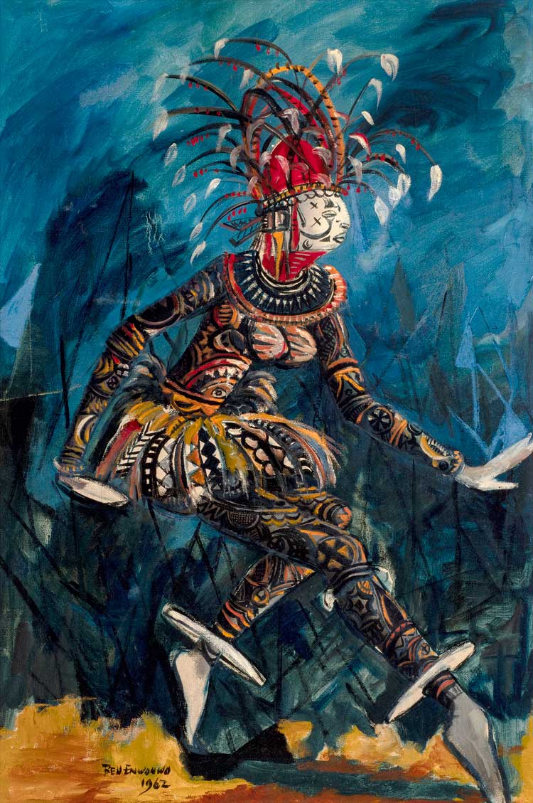 Ben Enwonwu, The Dancer (Agbogho Mmuo - Maiden Spirit Mask) 1962. © Ben Enwonwu Foundation, courtesy Ben Uri Gallery & Museum.