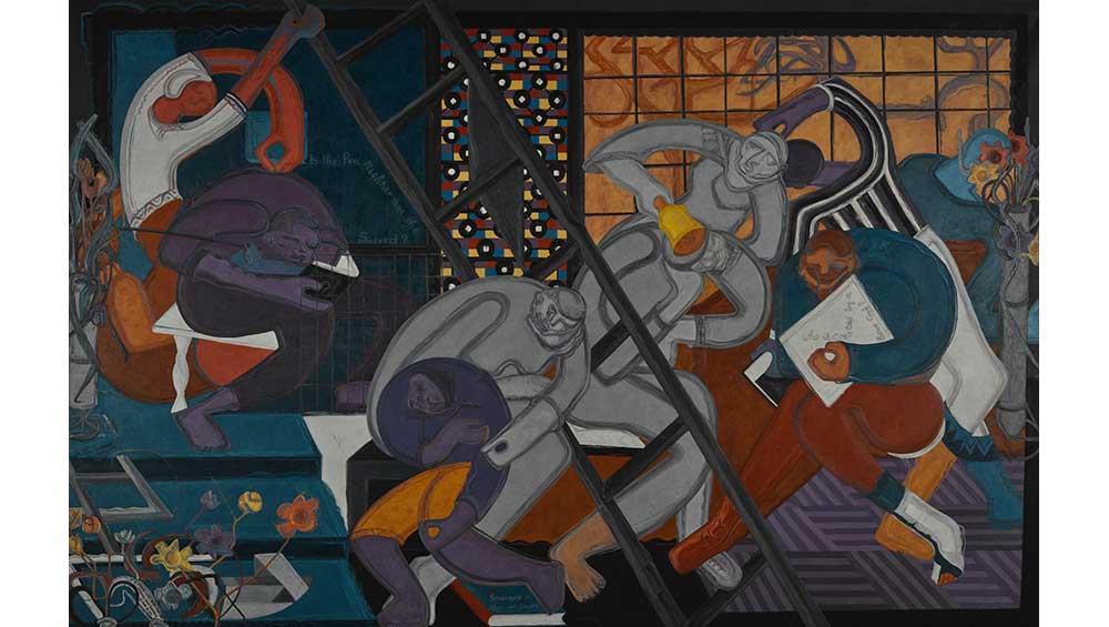 Uzo Egonu, Will Knowledge Safeguard Freedom 2 1985. © Estate of Uzo Egonu. Tiana and Vikram Chellaram.