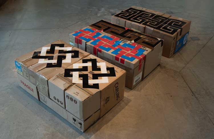 Anna Howard, Veneer, 2024. Cardboard and tape. Photo: Dom Moore.