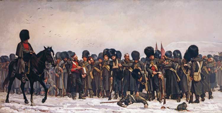 Elizabeth Butler, The Roll Call, 1874. Royal Collection Trust / © His Majesty King Charles III 2024.