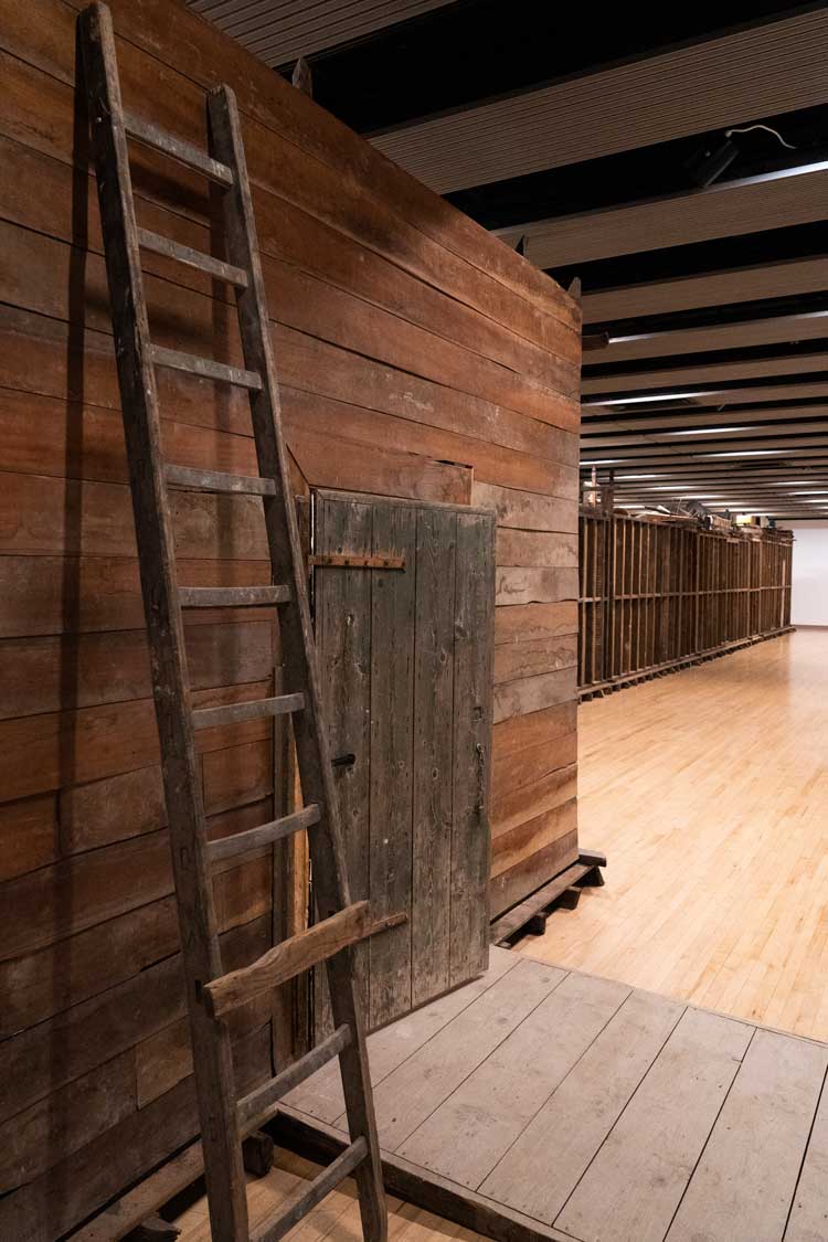 Mike Nelson, The Deliverance and The Patience, exterior, 2001. Various materials. Installation view. Photo: Liam Harrison. Courtesy the artist and the Hayward Gallery.