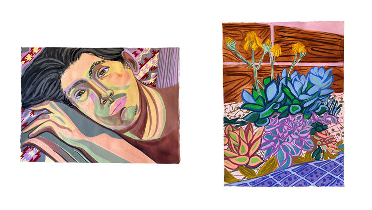 Aliza Nisenbaum. Angel, Study and Succulents. Courtesy the artist and Anton Kern Gallery, New York / © Aliza Nisenbaum.
