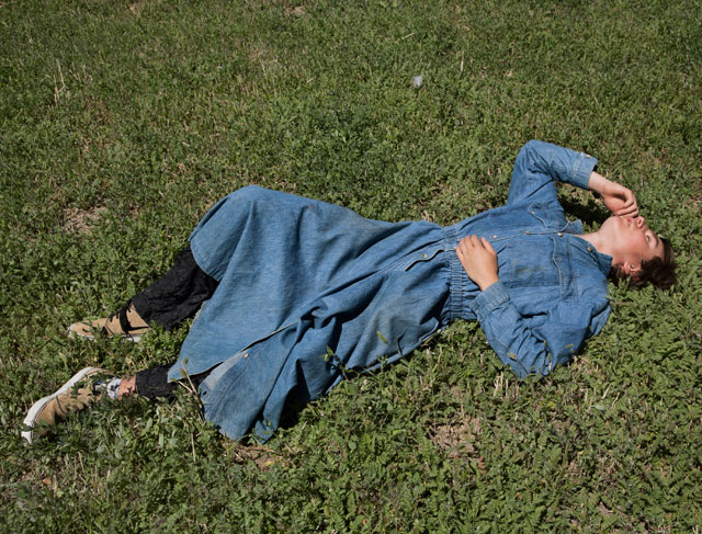 Sam Contis. Denim Dress, 2014. Pigmented inkjet print, 31 5/8 × 41 11/16 in (80.3 × 105.9 cm). The Museum of Modern Art, New York. Acquired through the generosity of Thomas and Susan Dunn © 2018 Sam Contis.