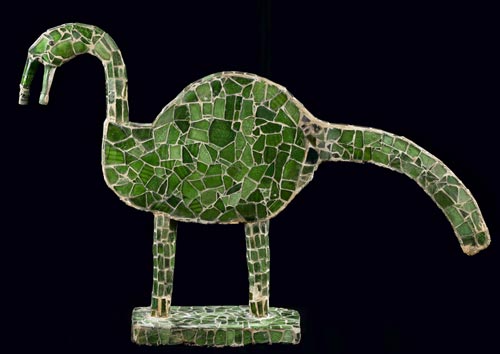 Nek Chand (b. 1924). Duck, c. 1984. Concrete over metal armature with mixed media 56 x 35 x 11 in. Collection American Folk Art Museum, New York Gift of the National Children's Museum, Washington, DC, from the Capital Children's Museum Nek Chand Fantasy Garden, in honor of Gerard C. Wertkin, Director of the American Folk Art Museum, 1991 to 2004 2004.25.27. Photo by Gavin Ashworth.
