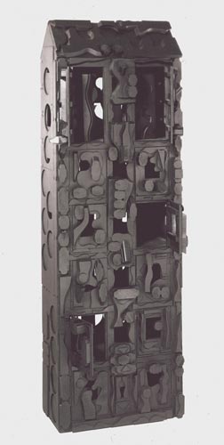 Louise Nevelson, Dream House XXXII, 1972, painted wood with metal hinges, 75 1/8 x 24 5/8 x 16 7/8 inches. Hirshhorn Museum and Sculpture Garden, Smithsonian Institution, The Joseph H. Hirshhorn Bequest, 1981. © Estate of Louise Nevelson / Artists Rights Society (ARS), New York.